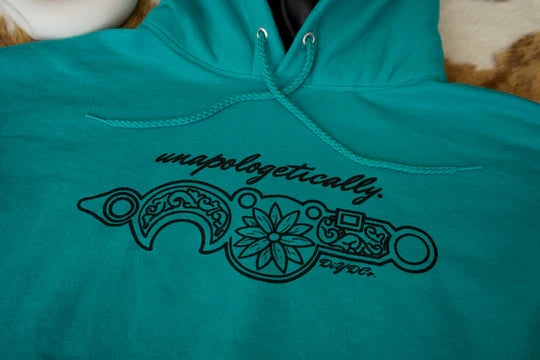 Hoodie Sweatshirt - "UNAPOLOGETICALLY" - Daisy If You Do Co. w/ Satin Lined Hood