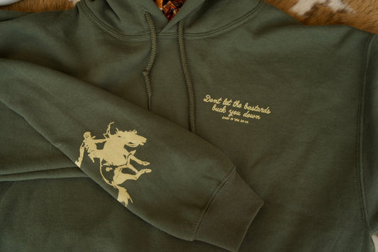 Hoodie Sweatshirt - "Bucked Down" Daisy If You Do Co w/ Satin Lined Hood