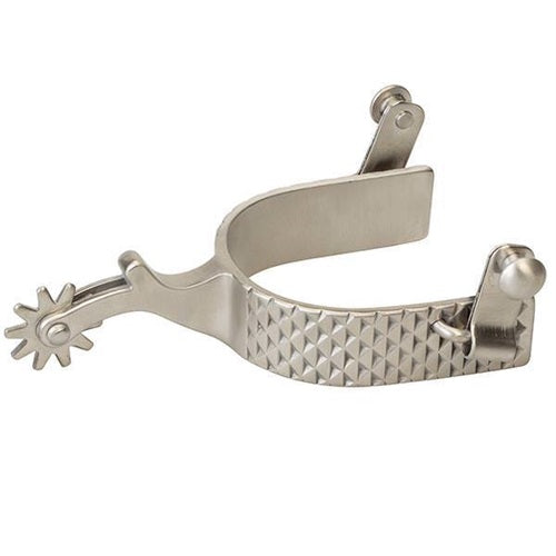 Weaver - Men's Spur with Rasp Design - Brushed Stainless Steel