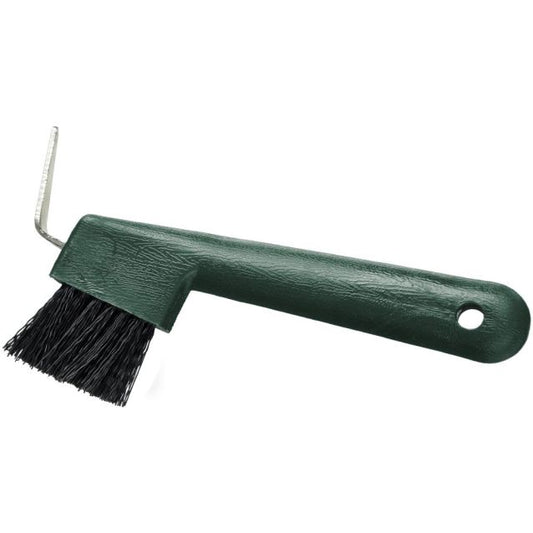 Tough 1 Hoof Pick Brush Combination - Green Hunter