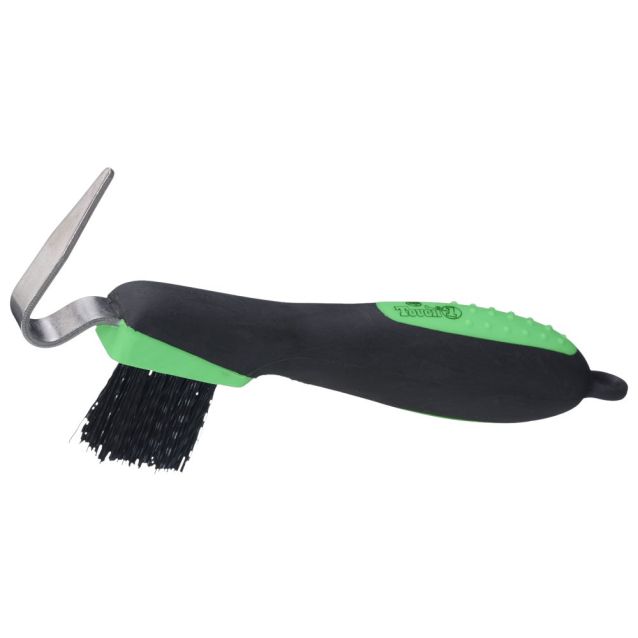 Tough 1 Great Grip Hoof Pick Brush - Lime Green