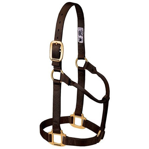 Weaver Original Nylon Adjustable Chin and Throat Snap Halter, 1" - Brown