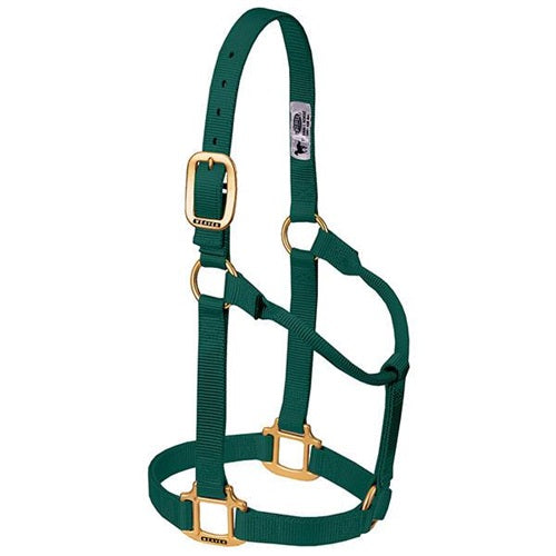 Weaver Original Nylon Adjustable Chin and Throat Snap Halter, 1" - Hunter Green
