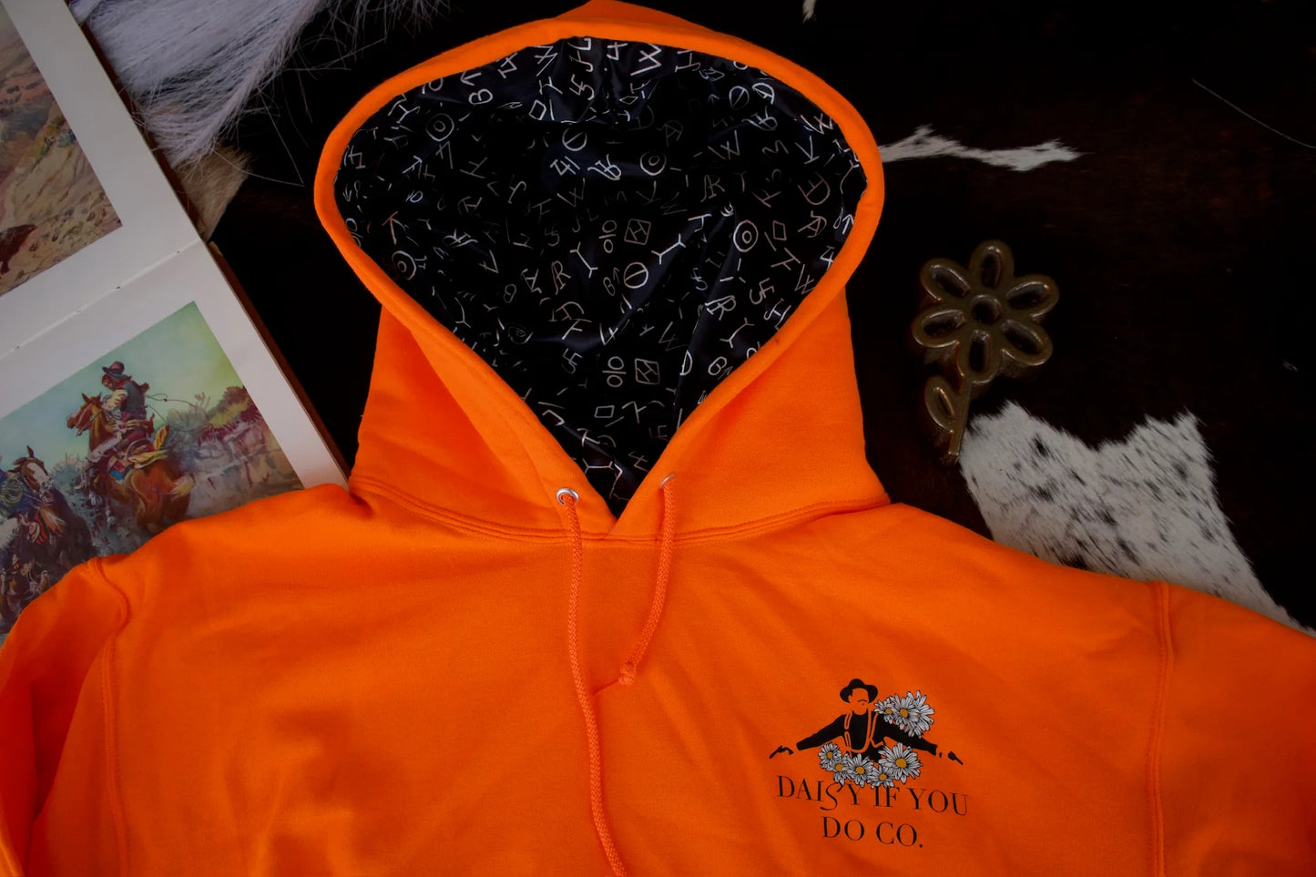 Hoodie Sweatshirt - "Original" Daisy If You Do Co w/ Satin Lined Hood