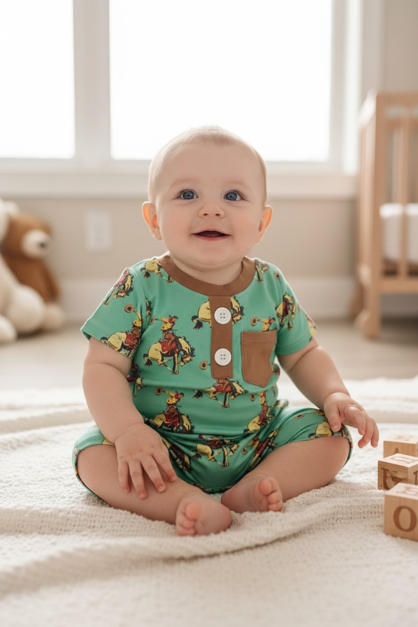 Baby Boy "Bronc Rider" Romper