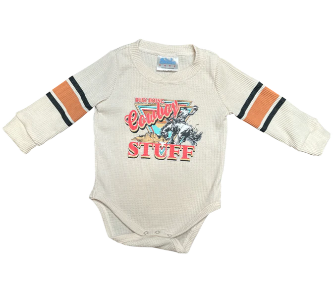 CLEARANCE - Shea Baby Busy Doing Cowboy Stuff Graphic LS Onesie/ LS Shirt