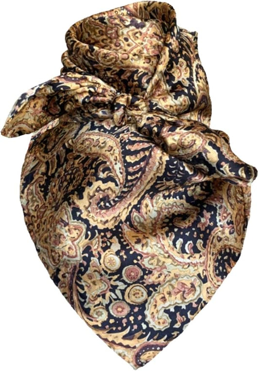 Wyoming Traders Wild Rags (34.5 x 34.5 in) - PAISLEY DESIGNS - Gold/Black
