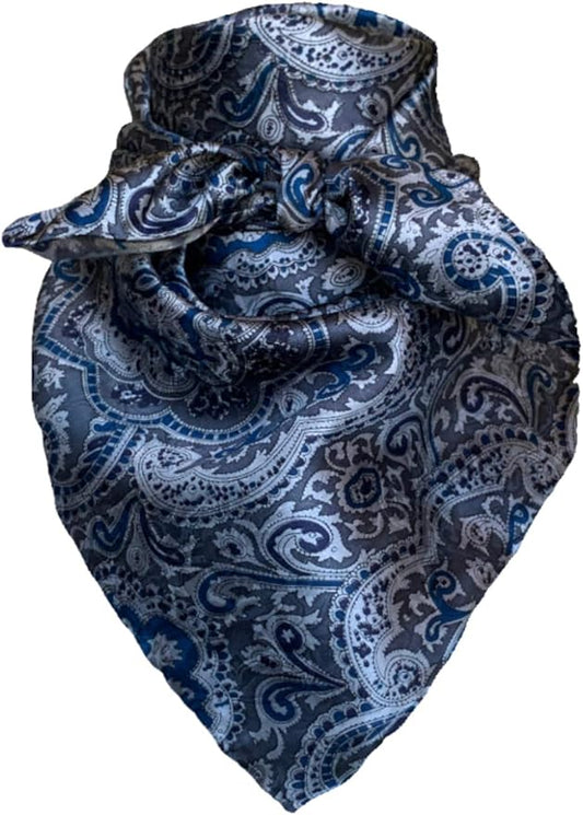 Wyoming Traders Wild Rags (34.5 x 34.5 in) - PAISLEY DESIGNS - Blue/Silver