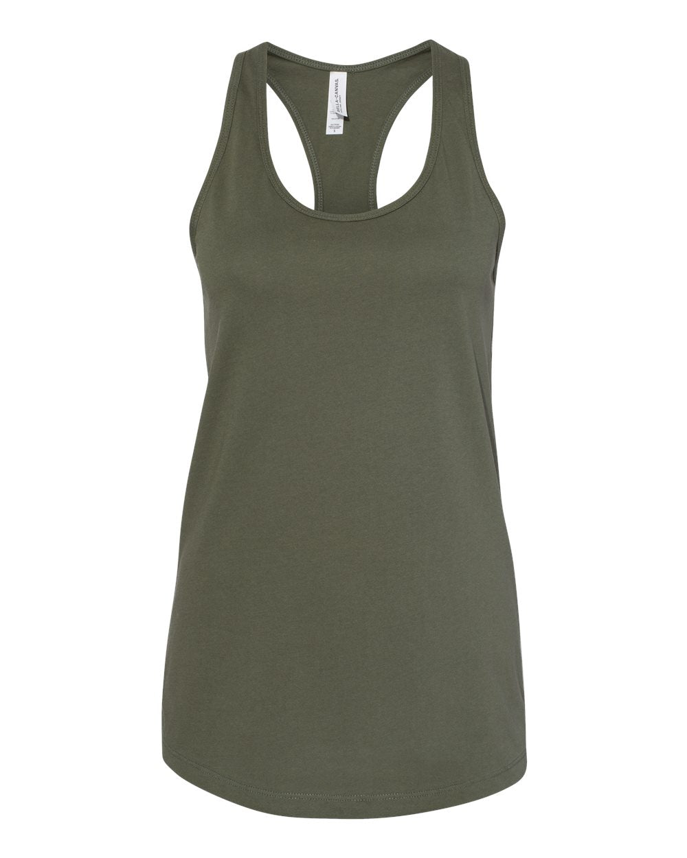 Momma Z´s Jersey Racerback Tank Top - Military Green w/ Cream