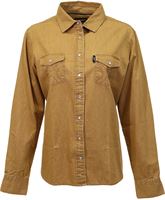 Ladies Hooey Chambray Denim Long Sleeve Shirt -Mustard
