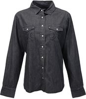 Ladies Hooey Chambray Denim Long Sleeve Shirt -Graphite