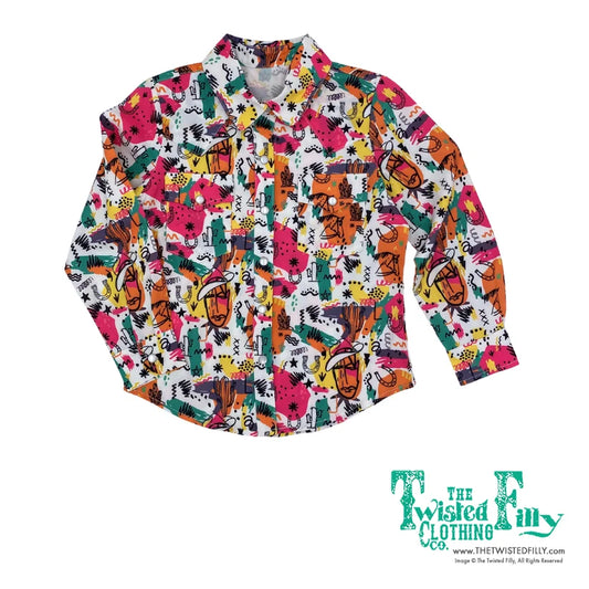 The Twisted Filly - 80's Western - Youth - Long Sleeve Pearl Snap Shirt