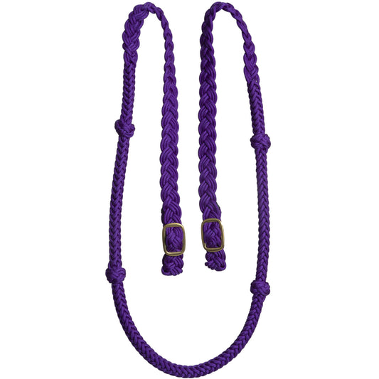 Mustang  Manufacturing Cable Knotted Nylon  Barrel Rein - CLEARANCE - Purple