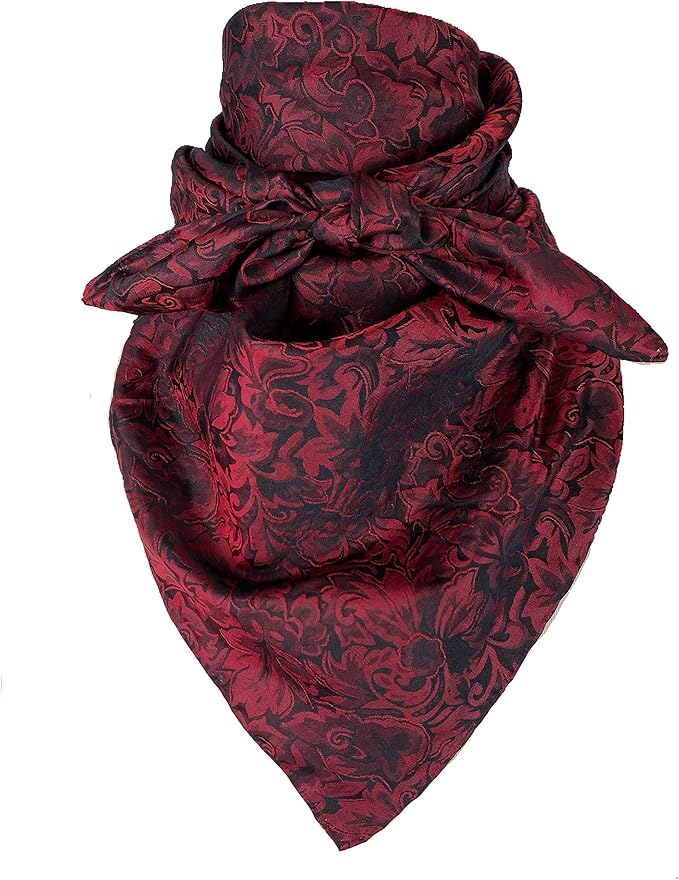 Wyoming Traders Wild Rags (34.5 x 34.5 in) - CLEARANCE - Baroque Jacquard Scarlet