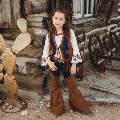 Girls Shea Baby Denim & Suede Jeans