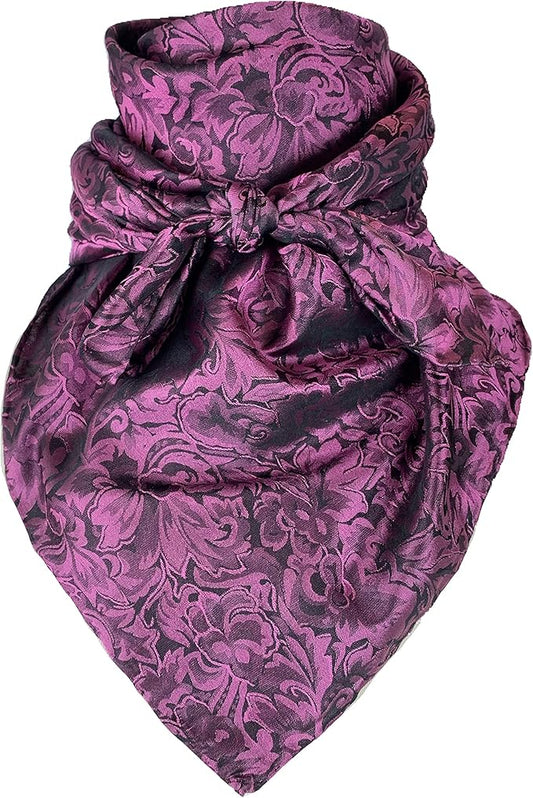 Wyoming Traders Wild Rags (34.5 x 34.5 in) - CLEARANCE - Baroque Jacquard Blackberry