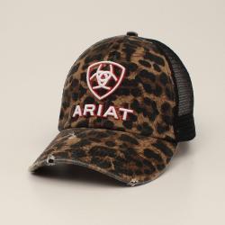 Ariat Ladies Ponyflo Cap Leopard Print Black