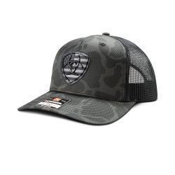 Ariat  Cap Snap Back Embroidered Shield Camo Black Grey