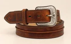 Ariat Mens Western Belt - Ribbed in Middle