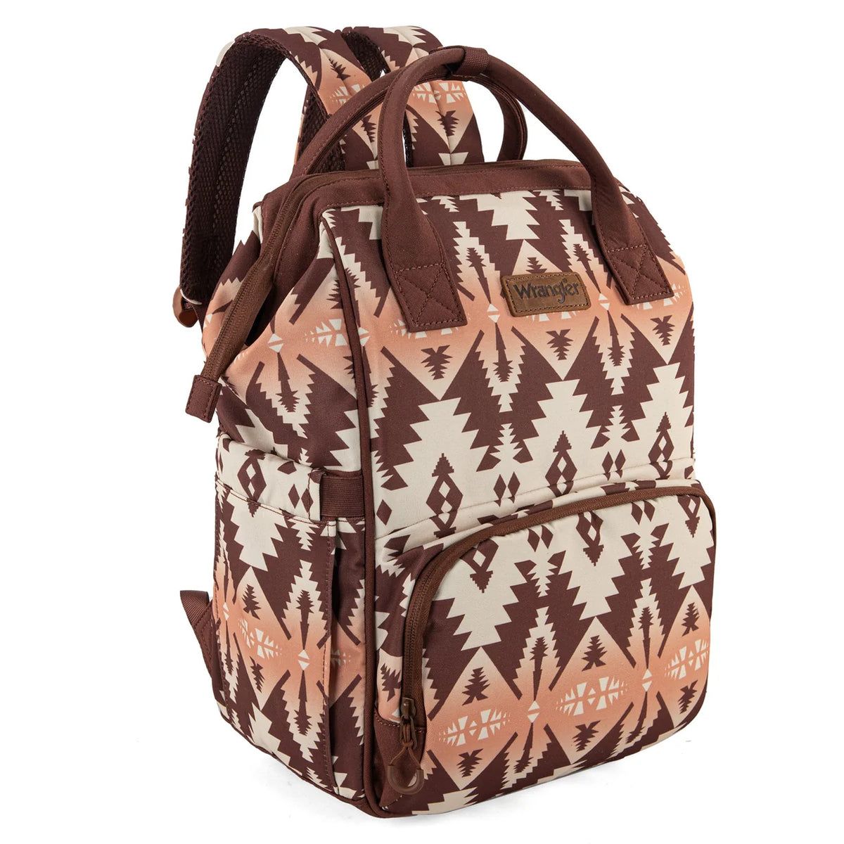 Wrangle Aztec Printed Callie Backpack/Diaper Bag - Brown