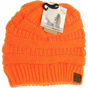 C.C Adult Criss-Cross Knit Beanie - Orange