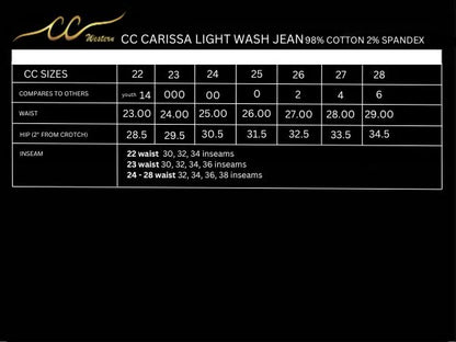 CC Western Carissa Classic Jean - LIGHT Wash