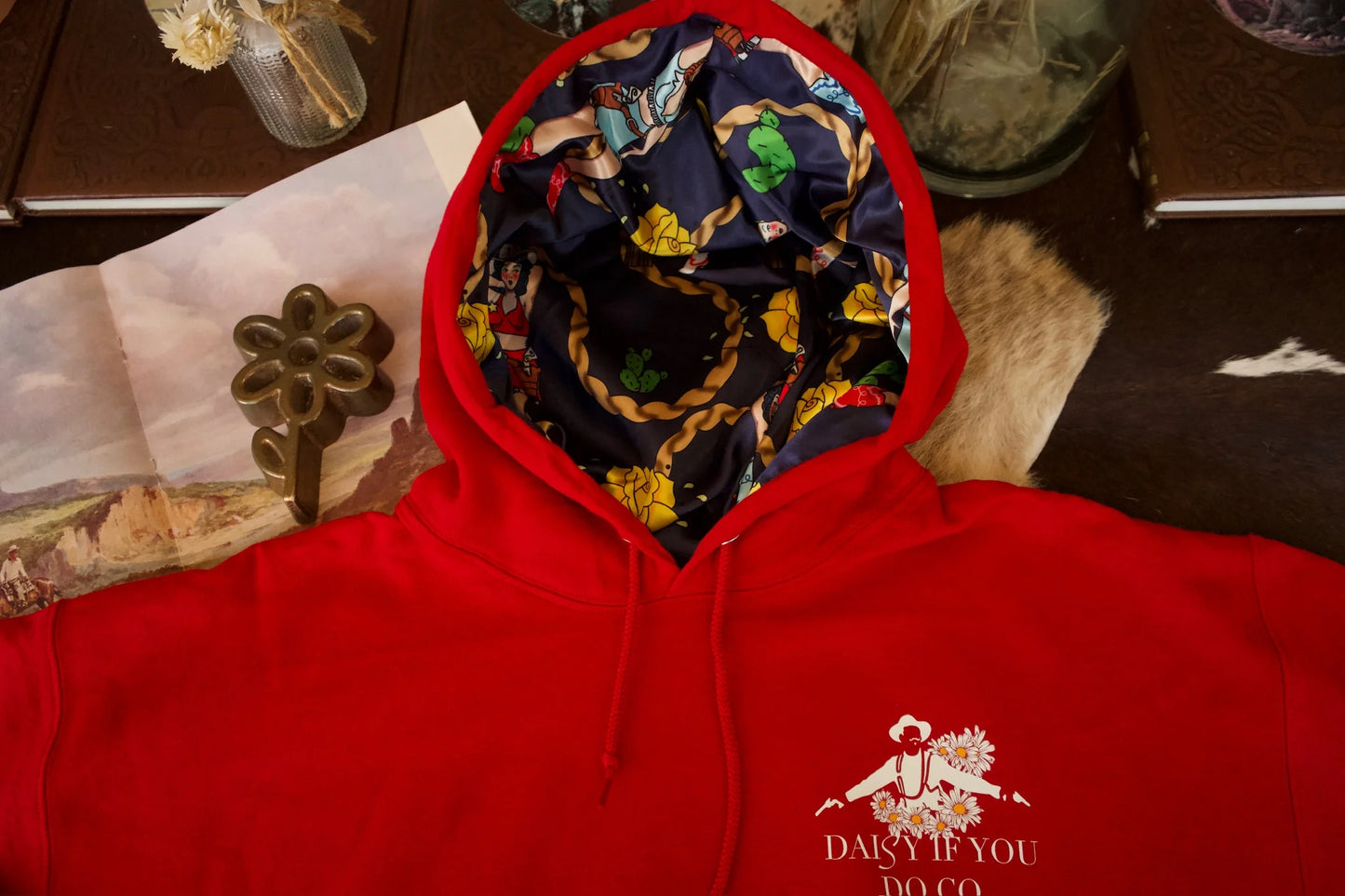 Hoodie Sweatshirt - "Original" Daisy If You Do Co w/ Satin Lined Hood