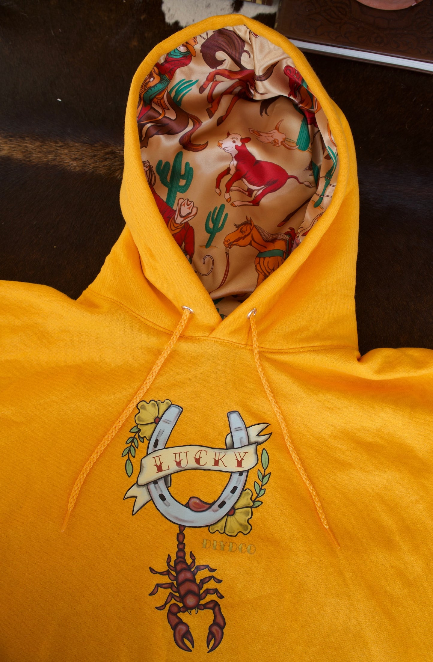 CLEARANCE - DIYDC - ¨I´d Rather Be Lucky" Satin Lined Hoodie