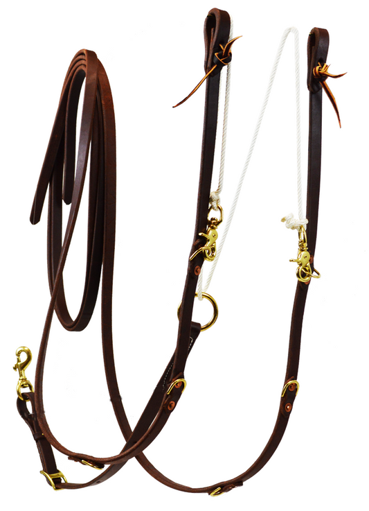 Harness Leather Split Rein German Martingale