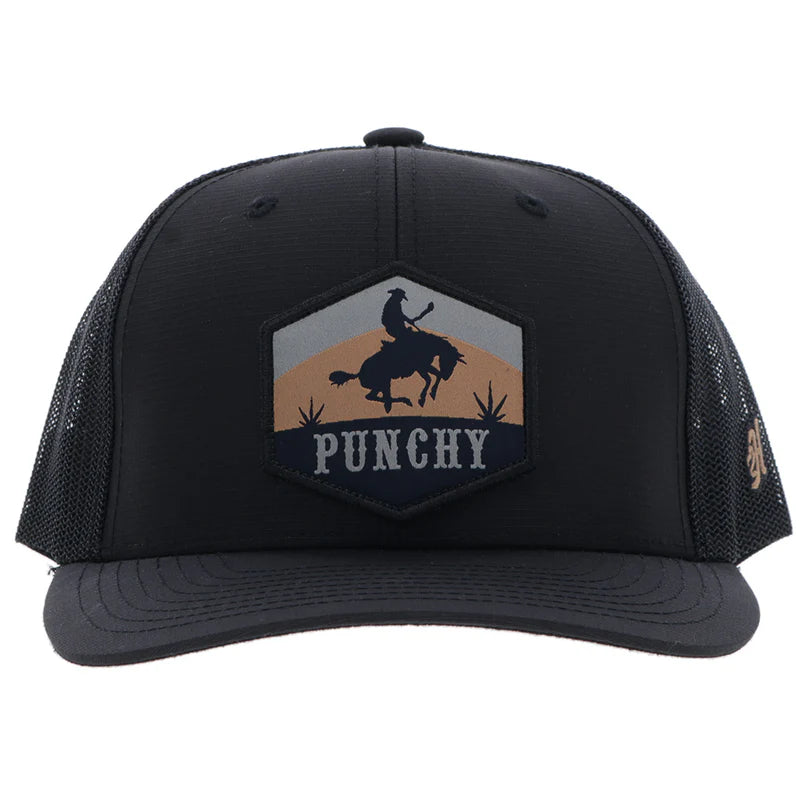Hooey - "Ranchero" Punchy Hat Black w/Multi Color Patch