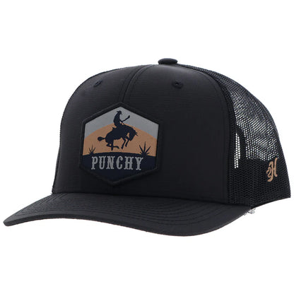 Hooey - "Ranchero" Punchy Hat Black w/Multi Color Patch