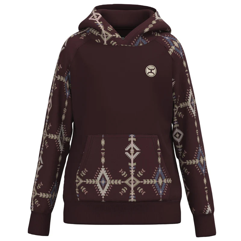 Girlś Hooey - "Summit" Maroon / Aztec Hoody