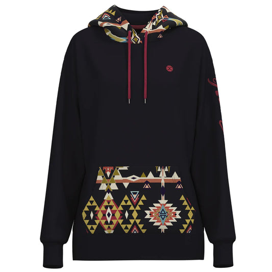 Womenś Hooey - "Summit" Navy/ multi-Aztec Hoody