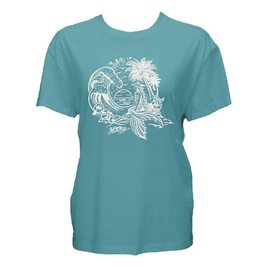 Hooey -  YOUTH "Siren" T-shirt Teal w/White Ocean