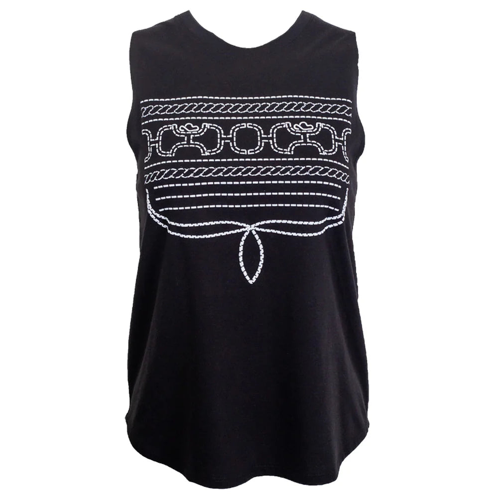 Hooey - "Leona" Tank Black w/ White Stitching