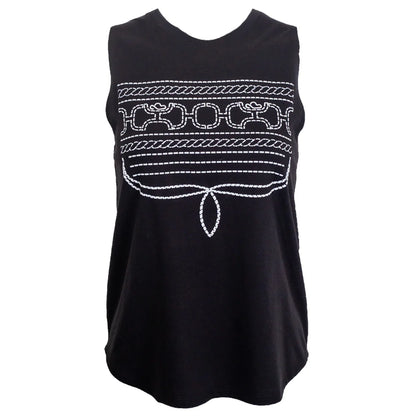 Hooey - "Leona" Tank Black w/ White Stitching