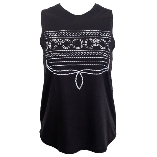 Hooey - "Leona" Tank Black w/ White Stitching