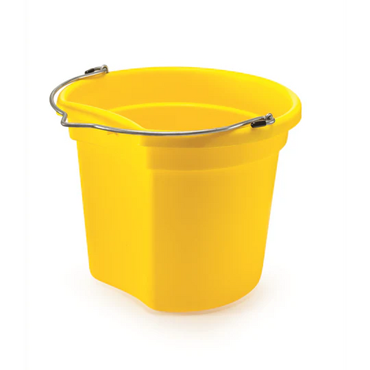 CLEARANCE - K&D Equestrian 18 Qt. Flat Back Bucket - Yellow