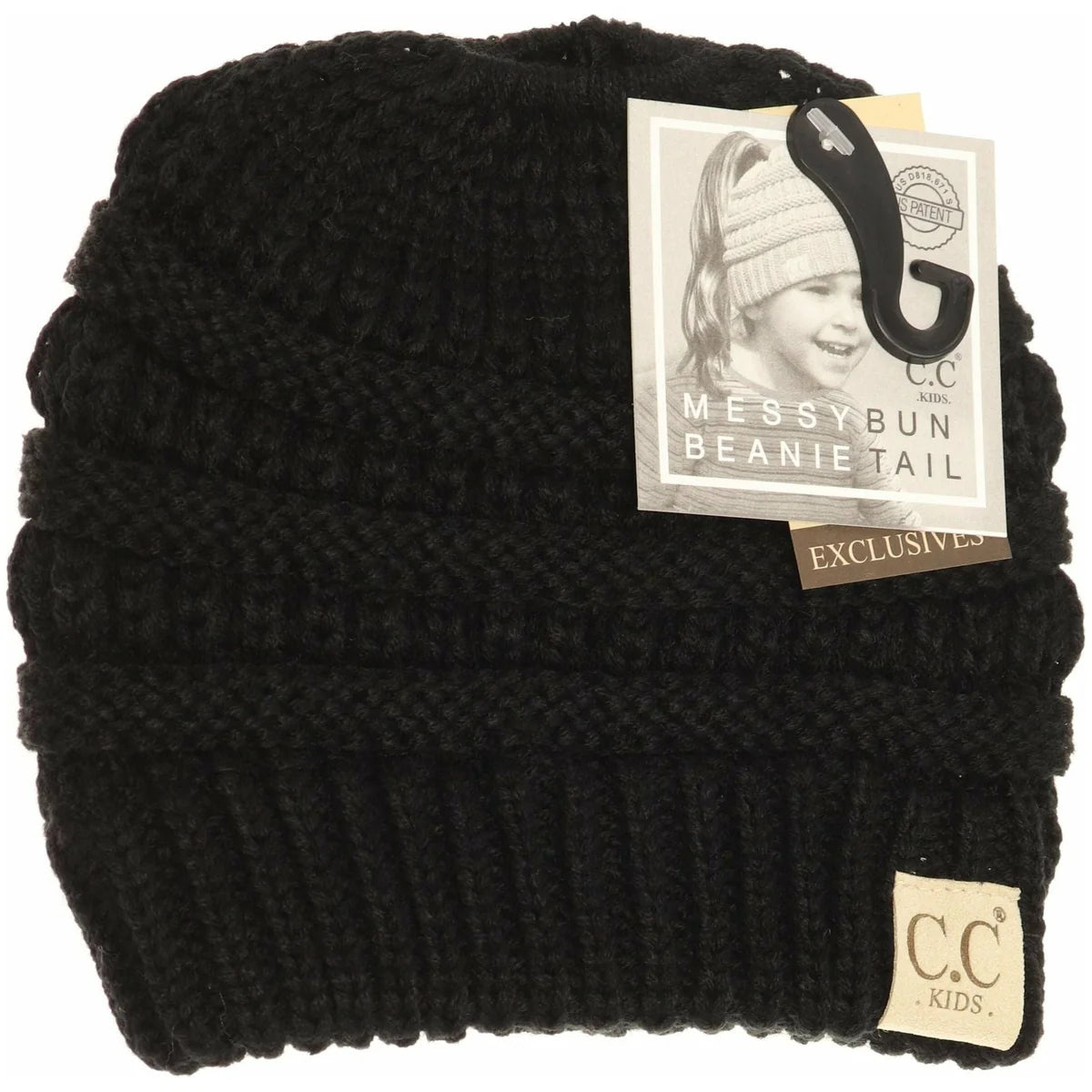 CLEARANCE - C.C KIDS Multi Tone CC Beanie Tail - Black