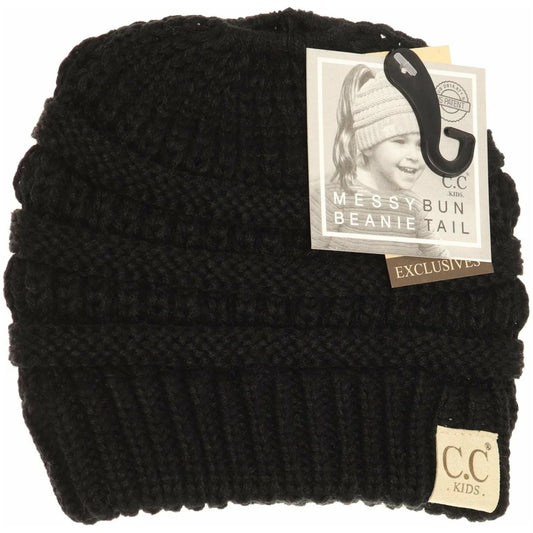 CLEARANCE - C.C KIDS Multi Tone CC Beanie Tail - Black