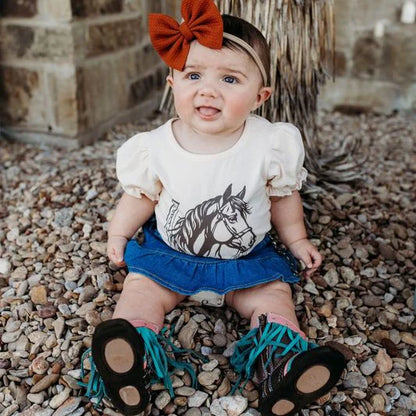 Shea Baby - Girls- Horseshoe SS Onesie