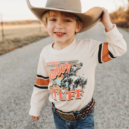 CLEARANCE - Shea Baby Busy Doing Cowboy Stuff Graphic LS Onesie/ LS Shirt