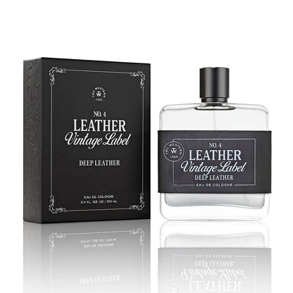 No. 4 Leather Vintage Label Deep Leather Cologne