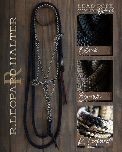 CLEARANCE - Redemption Leopard Timeless Halter & Brown Lead Rope Set
