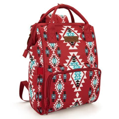 Wrangler Allover Wrangler Aztec Printed Callie Backpack - Burgundy