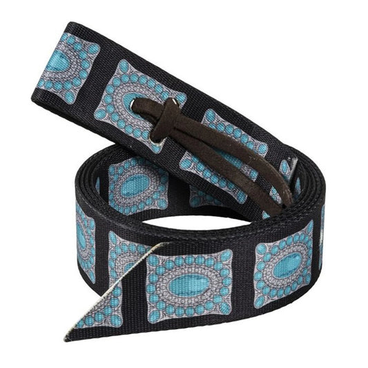 Mustang Manufacturing Nylon Cinch Strap (Patterned) - CLEARANCE - Turquoise Concho