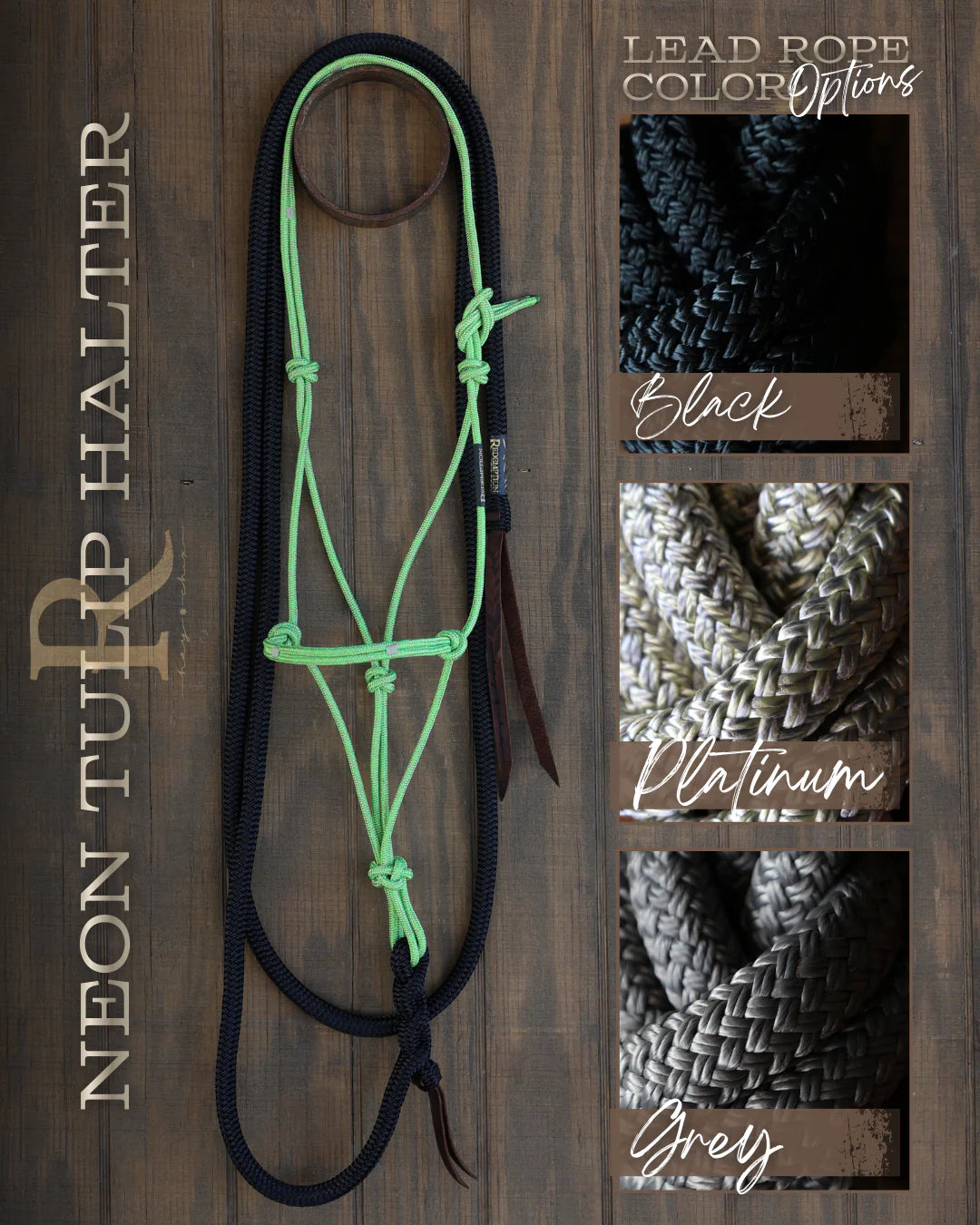 CLEARANCE - Neon Tulip Timeless Halter & Black Lead Rope Set