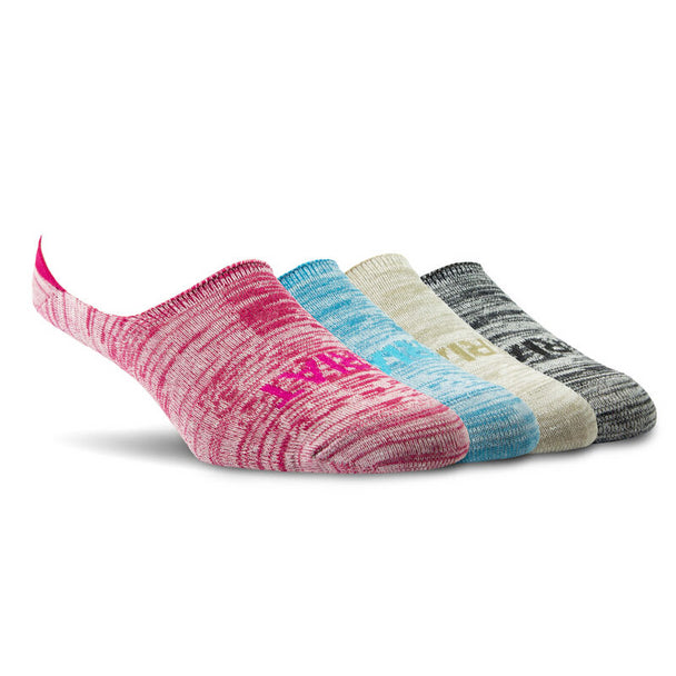 CLEARANCE - Ariat Western - No Slip No Show 4-Pair Multi Socks - HEATHERED RAINBOW