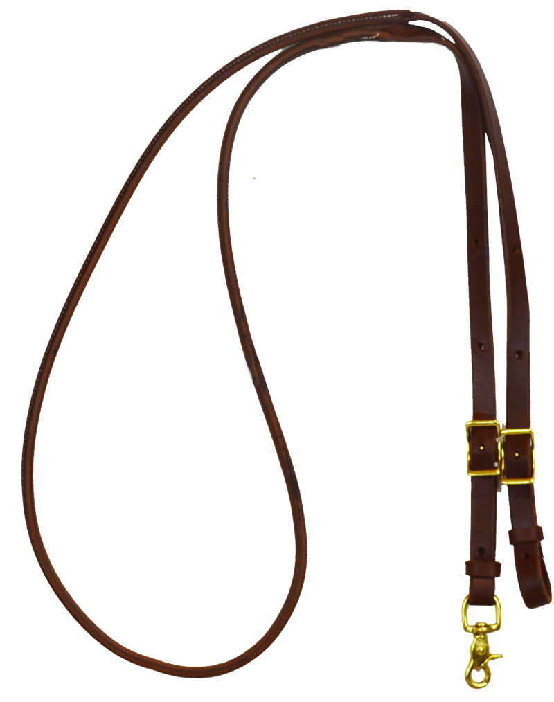 Leather Reins -Rolled, Stitched Harness, Roping Rein