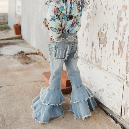Shea Baby - Girls - Ruffle Denim Bells
